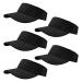 Rbenxia 5 Pieces of Adjustable Sport Visors Sun Visor Hats Cap Visors for Women and Men Black