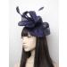 Arranview Jewellery Large navy blue fascinator with feathers on aliceband