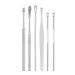 6pcs Ear Picking Tool Set Earwax Remover Pickers Cleaner Spoon Steel Ears Care Earpick Kit Wax Curette Tools Beauty Silver