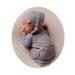 Fashion Newborn Boys Girls Baby Photo Shoot Props Outfits Crochet Clothes Long Tail Hat Pants Photography Props Gray