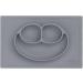 ezpz Happy Mat (Gray) - New Version | 100% Silicone Suction Plate for Toddlers | Divided Plate - Dishwasher Safe - Buy Online on SooperMarket.com
