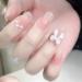 Cute Pink Sweet Princess Removable Handmade Wear Nail Art Vitality Girl Short Fake Nails Blush Bow Nail Patch (Color : XS) - Buy Online on SooperMarket.com