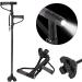 Canes Walking Cane Retractable Collapsible Anti Slip Height Hand Walking Stick with LED Light Double T Handle Elderly Walking Cane for Old Man - Buy Online on SooperMarket.com