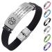 Skartam Personalized Medical Alert Bracelets for Women Men Kids,Medical ID Bracelets,Custom Sport Emergency ID Silicone Wristband Bracelets with Free Engraving Picture Medical Logo Text black Engrave Logo & Text