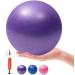 MOMPLUS 6 Inch Exercise Pilates Mini Yoga Balls Barre Small Bender for Home Stability Squishy Training Physical Therapy Improves Balance with Pump Purple 6 Inch