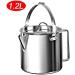 1.2L Outdoor Steel Kettle - Portable Coffee Pot Teapot for Camping Trips - Buy Online on SooperMarket.com