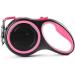 Tangle-Free Retractable Dog Lead - 8M/26FT Reflective Nylon Tape - Lock - Anti-Slip Handle - Strong & Durable Walking Leash for S to L Dogs - Strong and Stylish Grey Design3M pink 3M Pink