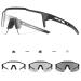 KAPVOE Photochromic Cycling Glasses Mountain Bike Sunglasses MTB Bicycle Riding Clear Colorful High Definition Lenses 01-photochromic-dark Gray