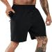 Haimont Men's Running Shorts 7" Quick Dry Lightweight Athletic Shorts with Zipper Pockets for Workout Gym Training Outdoor A-black Medium