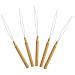 5 Wooden Hair Extensions Loop Needle Threader Wire Pulling Hook Tool for silicone microlink beads and feathers  Set of 5 for hair or feather extensions (5 Loop Tools)