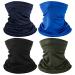 4 Pack Neck Gaiter Face Mask Scarf Masks Bandanas Breathable Outdoor Headwear Balaclavas Cover for Men Women Black&blue&navy&army Green