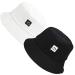 MaxNova Reversible Bucket Hats for Women Travel Beach Sun Hat Flower Embroidery Outdoor Cap Unisex 2pack White/Black Smiley Face
