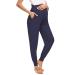 Love2Mi Maternity Women's Casual Pants Stretchy Comfortable Lounge Jogging Trousers L Navy