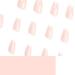 Medium Press on Nails - 24 Pcs Square False Nails with Glossy White French Tips | Stick on Acrylic Nail Designs for Women - International Shipping Available - Buy Online on SooperMarket.com