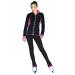 ChloeNoel PS792 3" Waist Band Black/Color Cuffs Elite Pants & Front Pocket & Crystal Block 10-12 Fuchsia