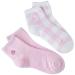 Earth Therapeutics Aloe Socks - Double Pack - PINK PLAID (2 Pairs)