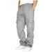 Work Pants for Women Construction Plus Size Sweatpants Elastic Middle Waisted Trousers Solid Straight Leg Clothes 5X-Large Gray