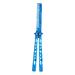 Butterfly Training Comb Comb Trainer Stainless Steel Unsharpened Slice Butterfly Training Comb for Beginner Practice Swords Training Tool Dark Blue
