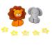 Personalised Animals Cake Toppers Set - Edible Jungle Lion Elephant Kids Cupcake Decorations with an Edible Glue - Set of 2 Birthday Party Supplies