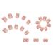 French Square Press on Fake Nails - 24Pcs Pink Gradient Full Cover Short Acrylic False Nails for Women and Girls - Buy Online on SooperMarket.com