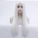 Buy SHIYID White Long Synthetic Lace Front Wig | Heat Resistant Silky Straight Wig for Women - International Shipping Available - Buy Online on SooperMarket.com