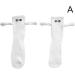 Novelty Magnetic Suction 3D Doll Couple Socks | Funny Holding Hands Design | Breathable Cotton | 1 Pair White - Buy Online on SooperMarket.com