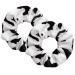 KDDOM 2 PCS Cow Pattern Velvet Hair Scrunchie Ponytail Holders Elastic Hair Ties Rope Headwear Hair Accessories for Girls and Women