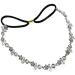 Women Silver Rhinestone Flower Hair Band Elastic Headband Headbands - Buy Online on SooperMarket.com