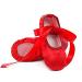 WENDYWU Girls Ballet Dance Shoes Purple Flat Slipper with Ribbon 3 Big Kid Red