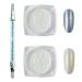 MEILINDS Chrome Nail Powder  Aurora Nail Powders Mermaid Nail Chrome Powder  Opal Iridescent Mica Powder for Nails  Magic White Chrome Nail Art Pigment with Silicone Brush (2 Boxes) assorted