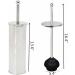 Chrome Toilet Plunger with Holder | Heavy Duty Deep Cleaning | Bathroom Metal Canister with Drip Cup | Silver - Buy Online on SooperMarket.com