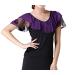 Whitewed Ballroom Modern Latin Square Dance Tops Performance Costumes Shirts Top 10 Black/Purple
