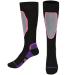 Cosmos 1 Pair Ski Socks Winter Over the Calf Warm Socks, Cold Weather Thickened Cotton Socks for Winter Outdoor Sports Black & Purple