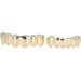 Herchr Funny Halloween Teeth - Shiny Brass Prosthesis for Parties | Unique Gold Decoration & Gift - Buy Online on SooperMarket.com