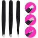3pcs Stainless Steel Precision Eyebrow Tweezers Set with Storage Bag - Perfect for Plucking, Ingrown Hair and Facial Hair Removal - Buy Online on SooperMarket.com
