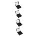 PLAFOPE 4 Pcs 12 Empty Eye Shadow Pallet Acrylic Makeup Cosmetic Pallet Empty Makeup with Mirror Black
