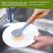 Garta 4 Pieces Long Handle Dish Brush Wooden Dish Brush with Bamboo Handle Bristles Dish Scrubber with Built-in Scraper - Buy Online on SooperMarket.com
