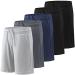 BALENNZ Boy's 5-Pack Athletic Shorts Kids Youth Quick Dry Active Performance Basketball Shorts with Pockets Elastic Waistband Medium 5 Pack Black black dark Grey navy light Grey