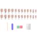 French Tip Press on Nail Long White Rhinestones Stick on Nail False Fake Nails Fake Nail with Glue for Women Girl Nail Art