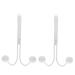 CIYODO 2pcs Double Hook Towel Rack Coat Hangers Metal Coat Hanger Hooks Hanging Hook Wall Mount Nail 14x9cm White