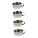 DOITOOL 4pcs Shaving Soap Bowl Stainless Steel Man Beard Cosmetic Silverx4pcs 10x8.5cmx4pcs