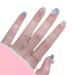 Wearing short and medium-sized nail enhancement with white milk blue butterfly nail patches detachable fake nail patches 1 count (Pack of 1)