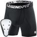 Legendfit Youth Boys Sliding Shorts with Protective Cup Athletic Compression Shorts for Baseball Football Lacrosse MMA Black Medium