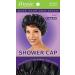 Shower Cap - Black  Vinyl material  elastic band  extra large  large  won t fall off your head