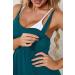 Sosolism Women's Green Nursing Nightdress with Lace Trim - Adjustable Maternity Breastfeeding Dress - Buy Online on SooperMarket.com