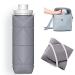 SPECIAL MADE Collapsible Water Bottles Leakproof Valve Reusable BPA Free Silicone Foldable Water Bottle for Sport Gym Camping Hiking Travel Sports Lightweight Durable 20oz 600ml Grey