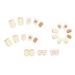 RikView Yellow Bear & Flower Short Fake Nails - Glossy Square Press on Nails for Women - Buy Online on SooperMarket.com