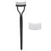 Verdant Touch Eyelash Brush Stainless Steel Eyelash Comb Curved Design Separate Cover Black Straight HandleBeauty Care