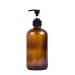 500ml empty refillable Bernstein glass shampoo shower gel packaging bottle container pot with plastic pump for make-up cosmetics bathroom soap liquid toilet items