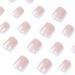 24PCS Glossy Square Press on Nails Light Purple Edge Short False Nails Full Cover Artificial Nails Tips for Women and Girls 15 - Buy Online on SooperMarket.com